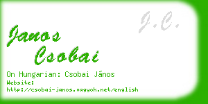 janos csobai business card